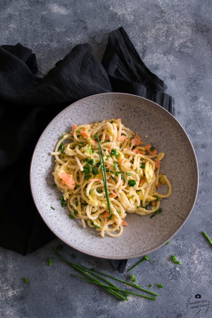 Gebratene Spaghetti mit Lachs - Schätze aus meiner Küche